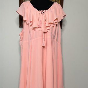 Torrid Insider Maxi Fit & Flare Dress Women's 26 Layered Tasseled Peach NWT